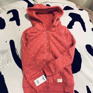 OSHKOSH BGOSH PINK POLK A DOT ZIPUP HOODIE